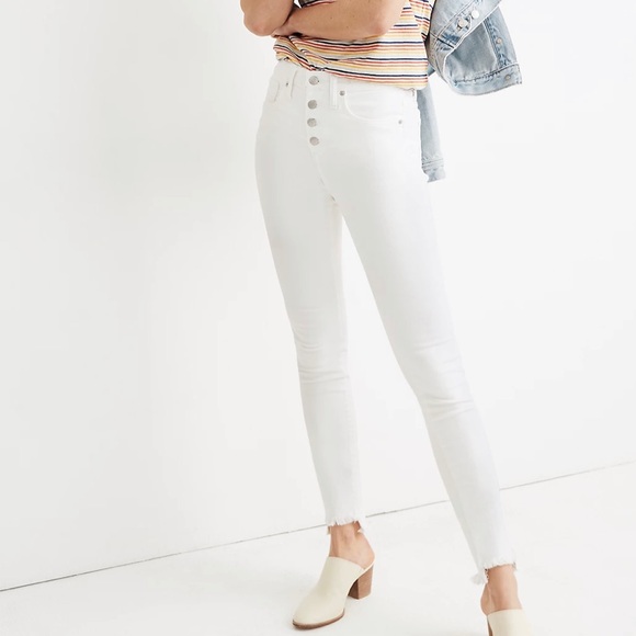 Madewell Denim - Madewell | 10" High-Rise Skinny Jeans in Pure White: Step-Hem Edition